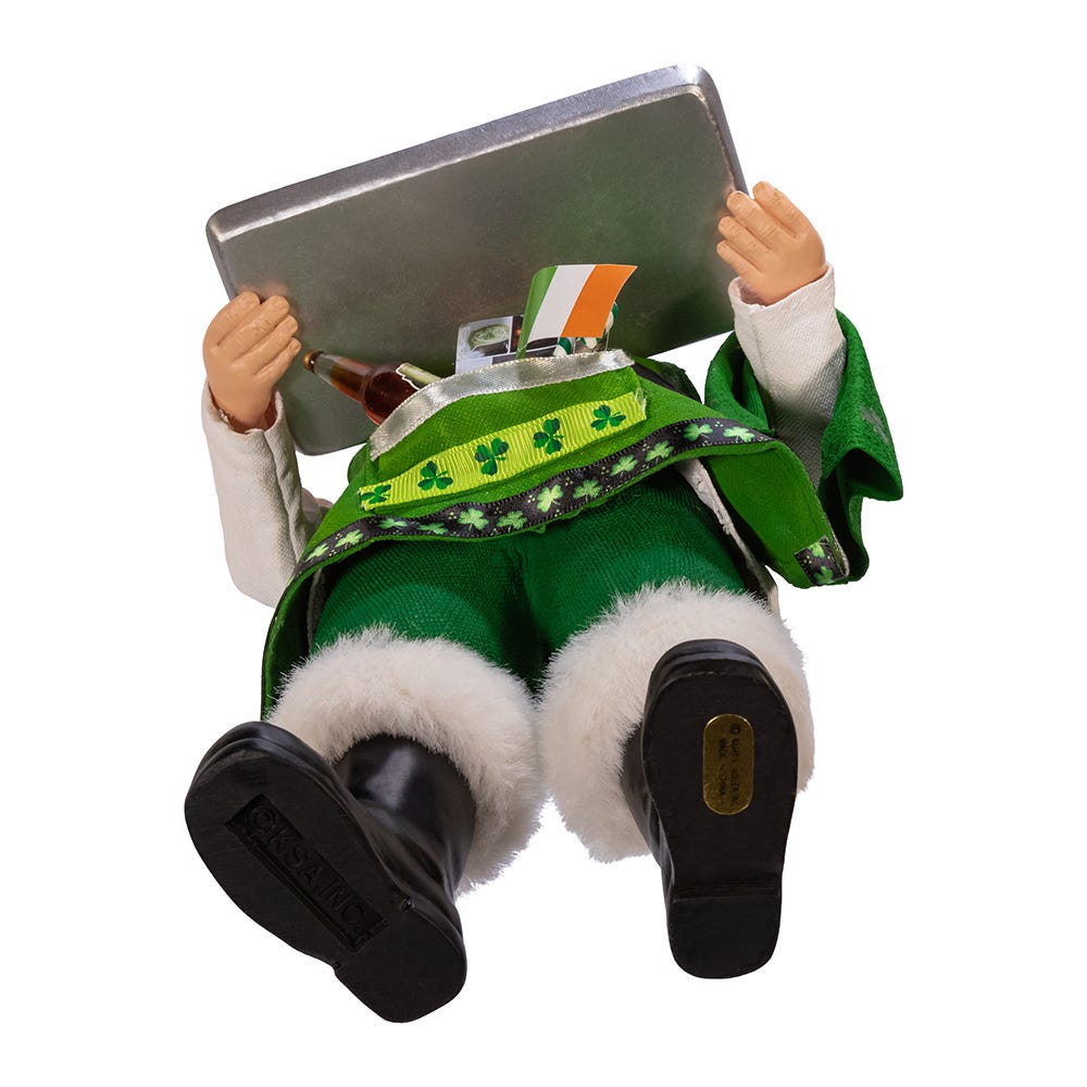 Kurt Adler 10.5-Inch Fabriché™ Musical Irish Chef Santa